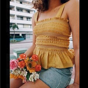 Urban Outfitters S smocked gauze tank top